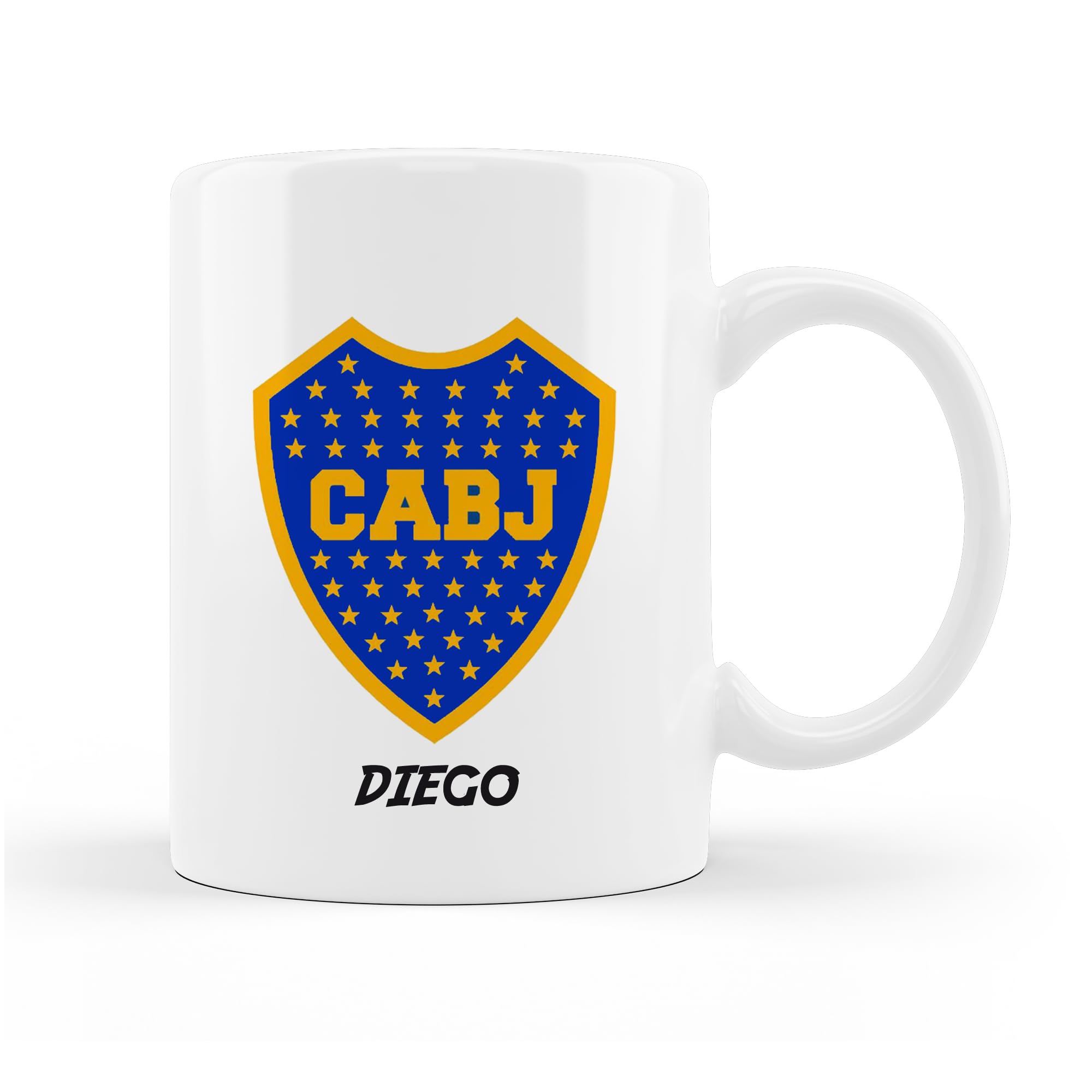 Taza de cerámica de boca personalizada con nombre, regalos para fanáticos del futbol todos los equipos 325 ml para café, té, apta para microondas y lavavajillas (Boca)