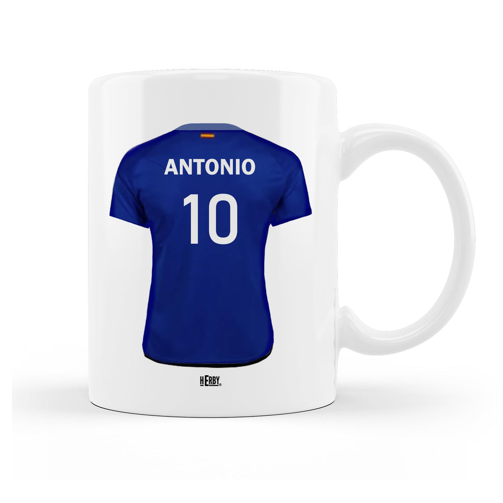 Taza Alavés Cerámica Personalizada Diseño Camiseta 325 Ml Regalo Ideal Para Aficionados Detalle Único Día Del Padre Cumpleaños Fanáticos Futbol Resistente Lavavajillas Microondas (Alavéscerámica)