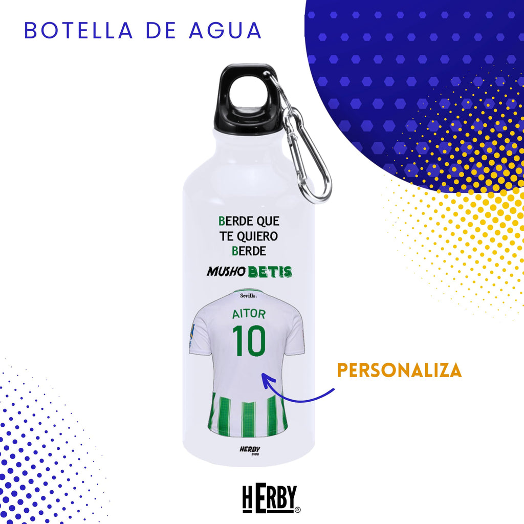 botella de agua del Alaves para niños personalizada con nombre y número es un bidón de aluminio liviano para fanáticos del futbol cantimplora del Alaves de 600 ml con dos tapones(Alavesbidón)