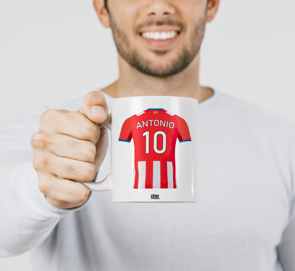 Taza Alavés Cerámica Personalizada Diseño Camiseta 325 Ml Regalo Ideal Para Aficionados Detalle Único Día Del Padre Cumpleaños Fanáticos Futbol Resistente Lavavajillas Microondas (Alavéscerámica)