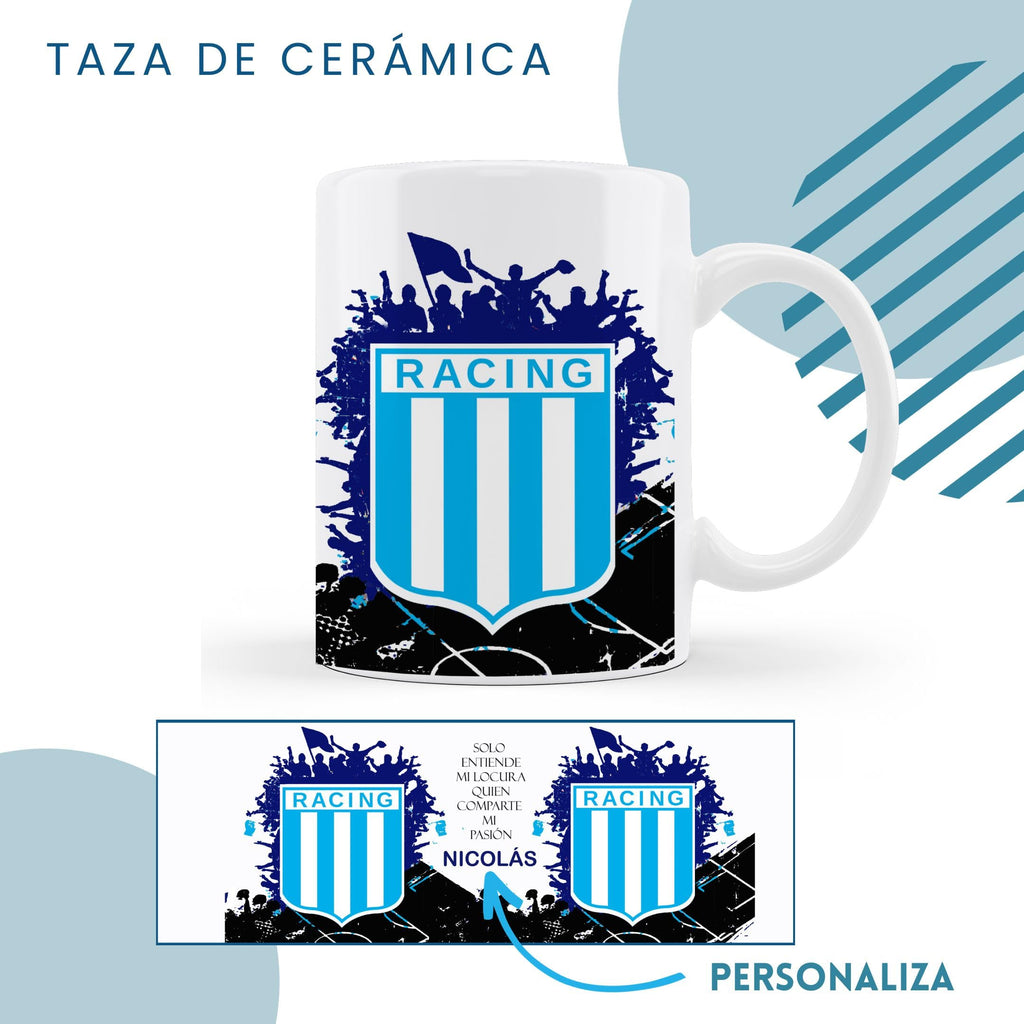 Taza de cerámica de boca personalizada con nombre, regalos para fanáticos del futbol todos los equipos 325 ml para café, té, apta para microondas y lavavajillas (Boca)
