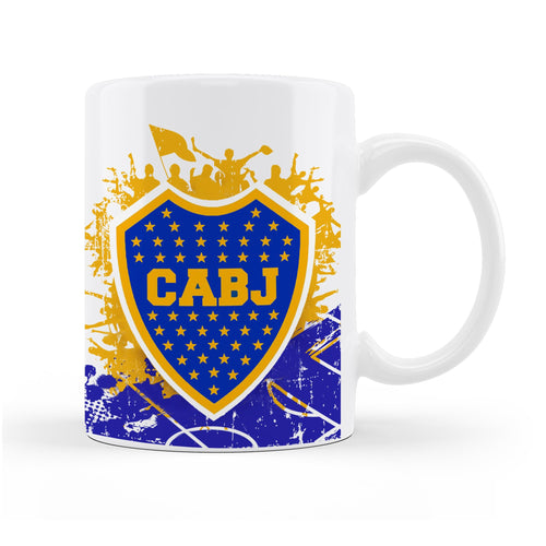 Taza de cerámica de boca personalizada con nombre, regalos para fanáticos del futbol todos los equipos 325 ml para café, té, apta para microondas y lavavajillas (Boca)