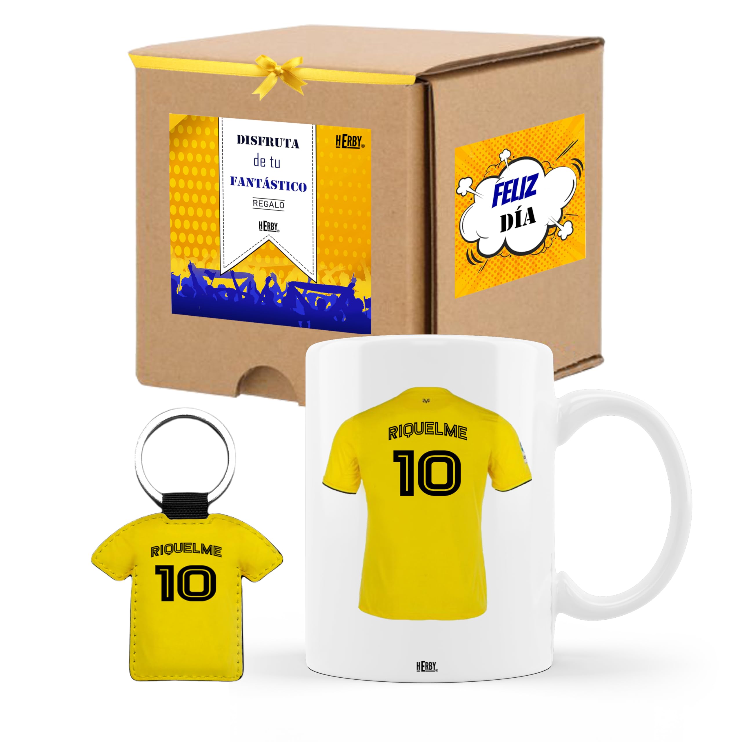 Taza del Almería personalizada con nombre y número más llavero del Almería caja de regalos del Almería taza de cerámica para te café o chocolate de 325 ml regalos para fanáticos del futbol(Almeríax2c)