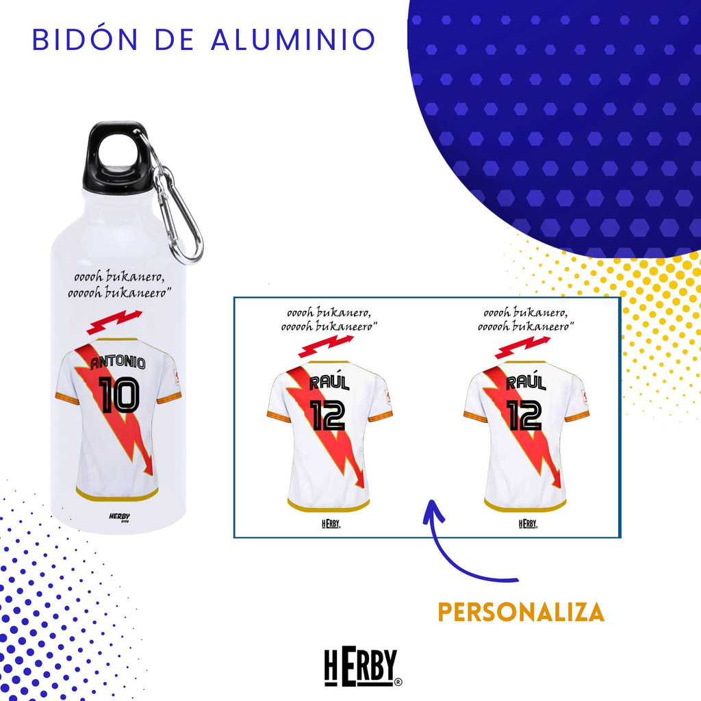 botella de agua del Alaves para niños personalizada con nombre y número es un bidón de aluminio liviano para fanáticos del futbol cantimplora del Alaves de 600 ml con dos tapones(Alavesbidón)