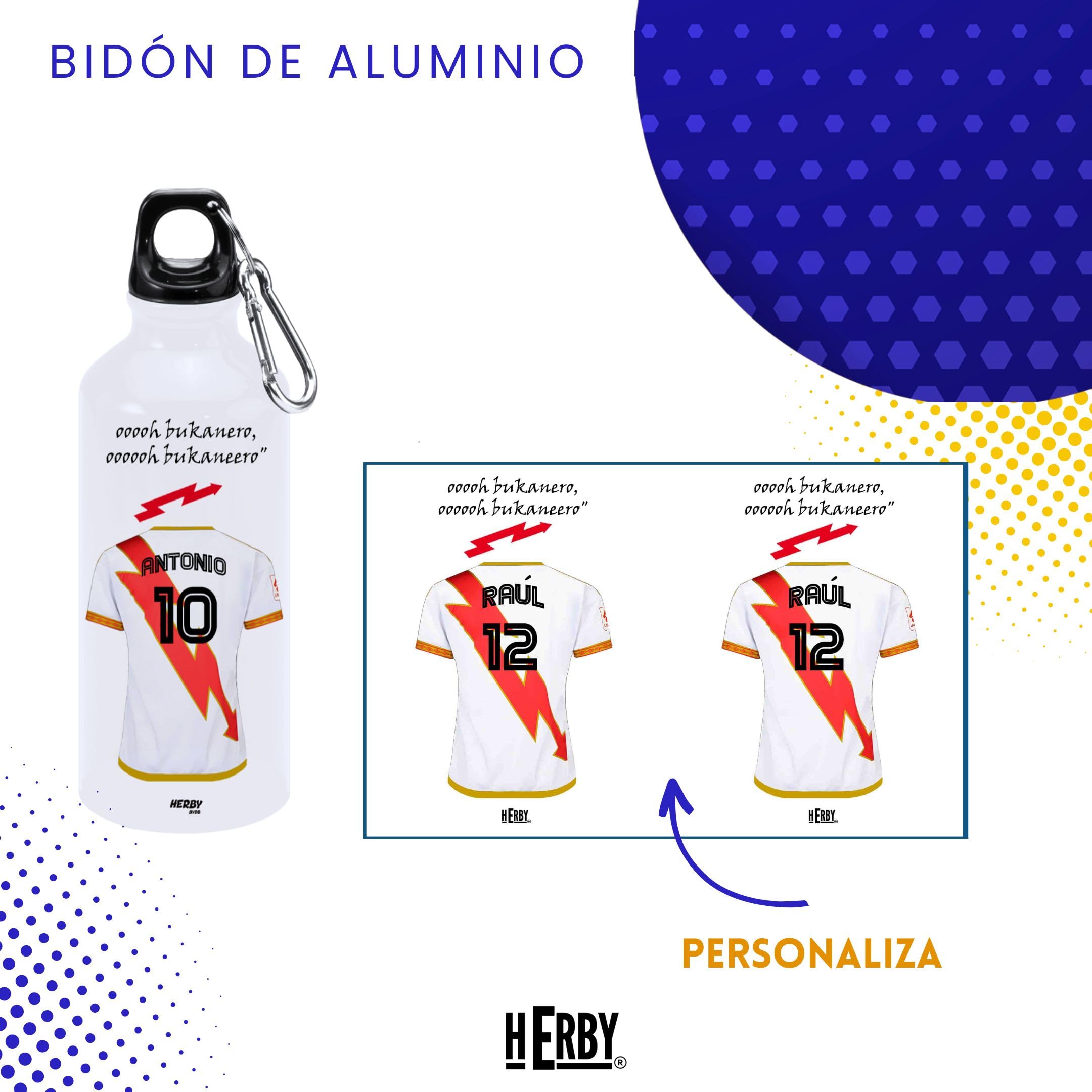 botella de agua del Alaves para niños personalizada con nombre y número es un bidón de aluminio liviano para fanáticos del futbol cantimplora del Alaves de 600 ml con dos tapones(Alavesbidón)