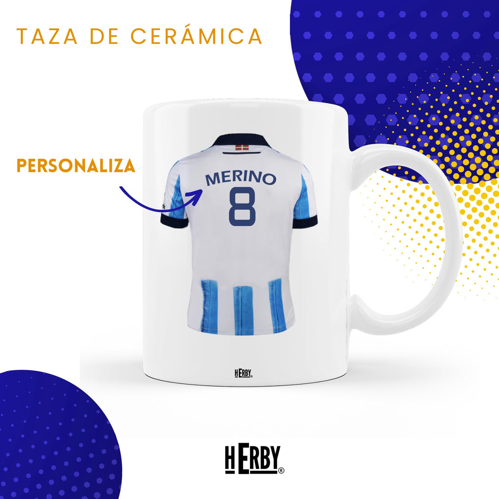 Taza Alavés Cerámica Personalizada Diseño Camiseta 325 Ml Regalo Ideal Para Aficionados Detalle Único Día Del Padre Cumpleaños Fanáticos Futbol Resistente Lavavajillas Microondas (Alavéscerámica)