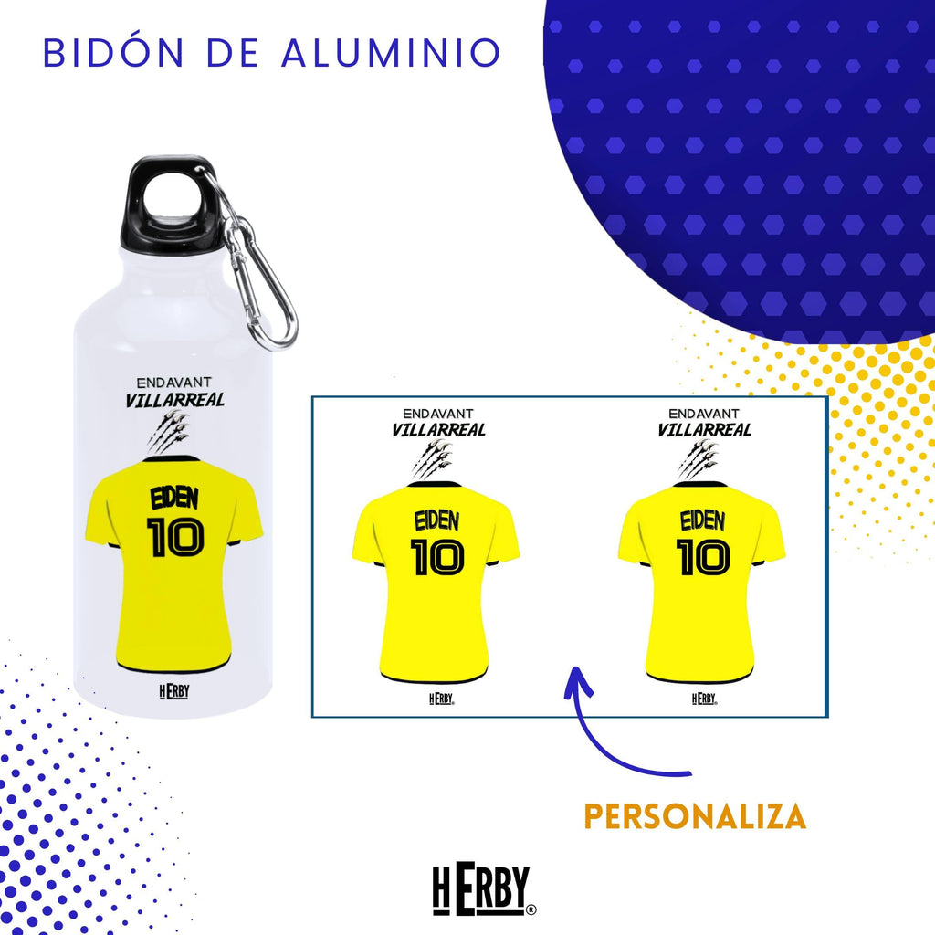 botella de agua del Alaves para niños personalizada con nombre y número es un bidón de aluminio liviano para fanáticos del futbol cantimplora del Alaves de 600 ml con dos tapones(Alavesbidón)