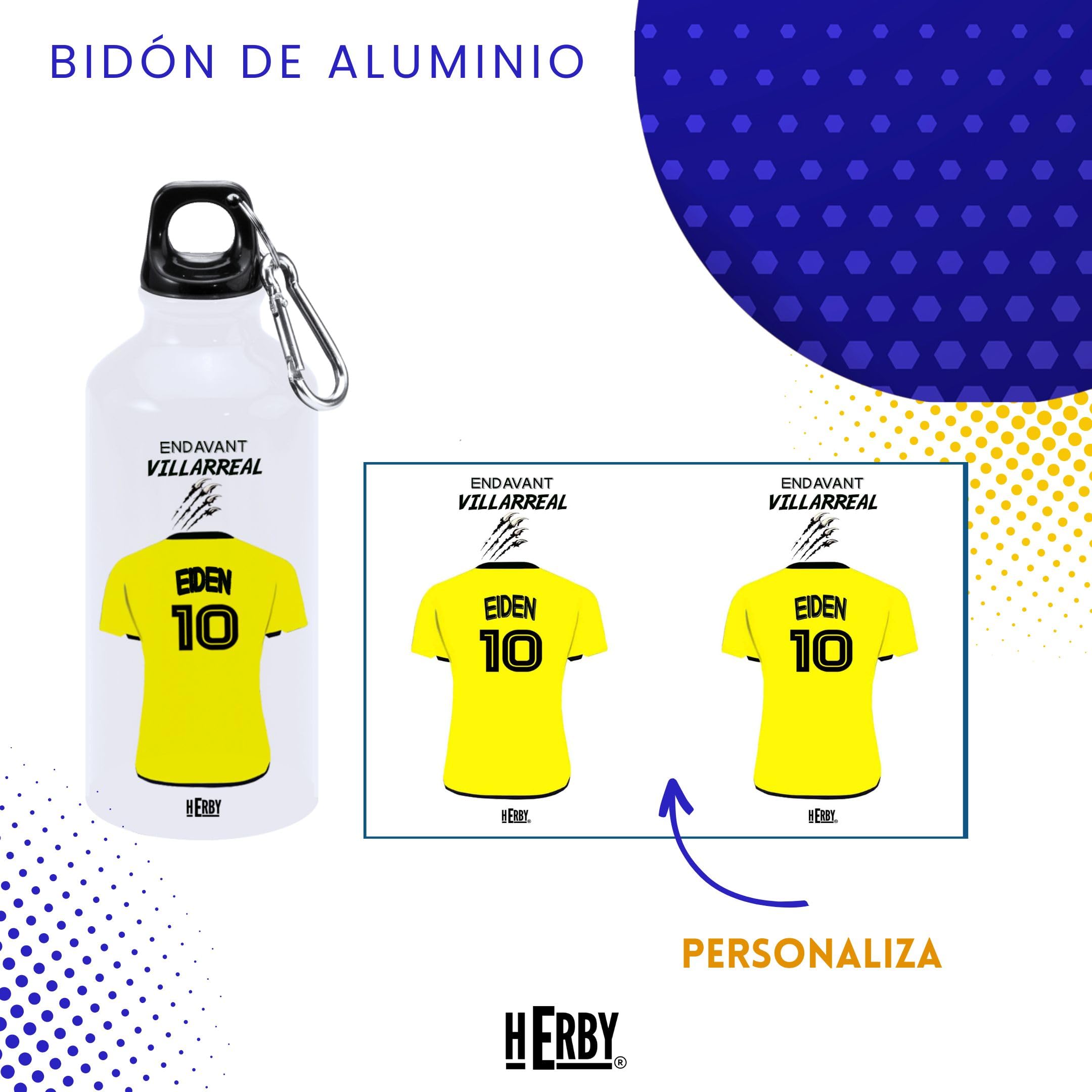 botella de agua del Alaves para niños personalizada con nombre y número es un bidón de aluminio liviano para fanáticos del futbol cantimplora del Alaves de 600 ml con dos tapones(Alavesbidón)