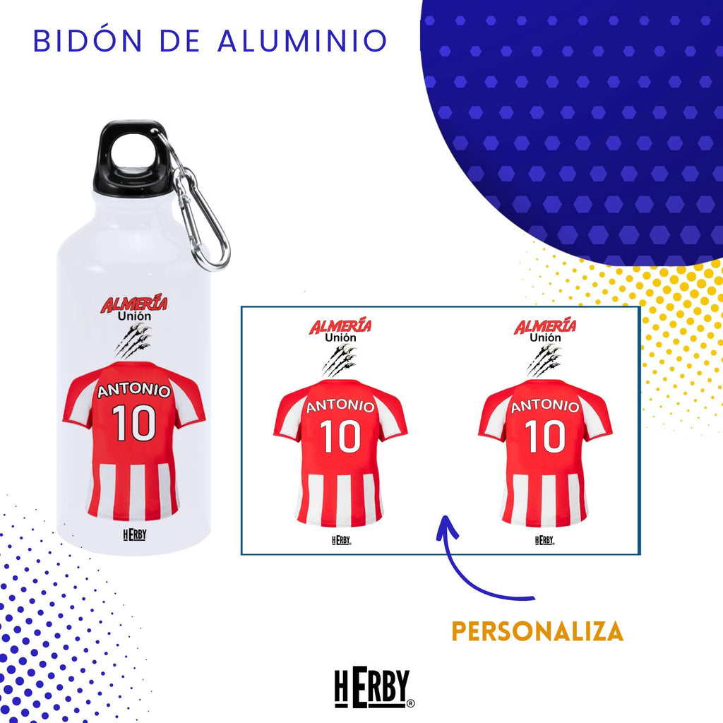 botella de agua del Alaves para niños personalizada con nombre y número es un bidón de aluminio liviano para fanáticos del futbol cantimplora del Alaves de 600 ml con dos tapones(Alavesbidón)