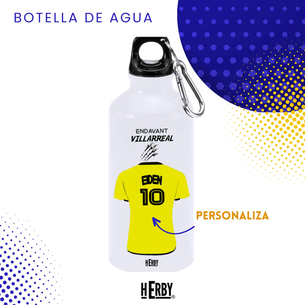 botella de agua del Alaves para niños personalizada con nombre y número es un bidón de aluminio liviano para fanáticos del futbol cantimplora del Alaves de 600 ml con dos tapones(Alavesbidón)