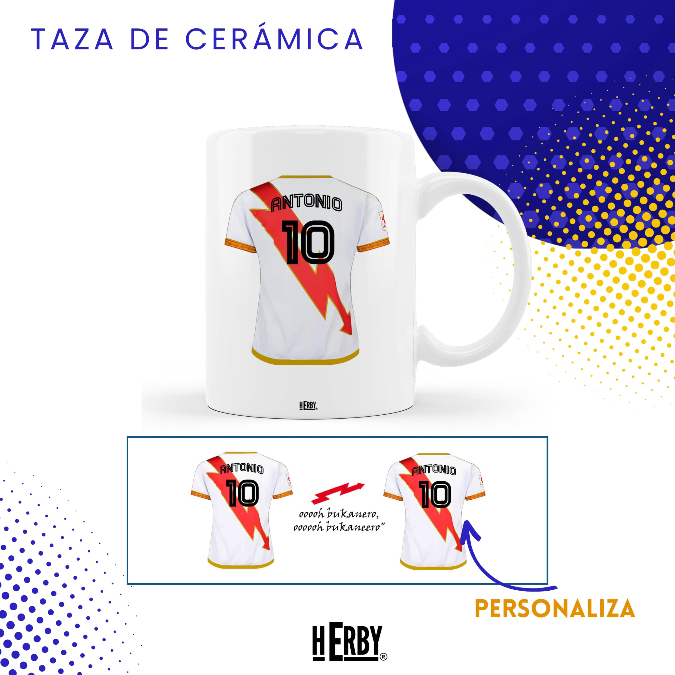 Taza Alavés Cerámica Personalizada Diseño Camiseta 325 Ml Regalo Ideal Para Aficionados Detalle Único Día Del Padre Cumpleaños Fanáticos Futbol Resistente Lavavajillas Microondas (Alavéscerámica)