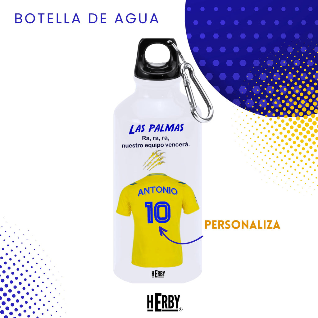 botella de agua del Alaves para niños personalizada con nombre y número es un bidón de aluminio liviano para fanáticos del futbol cantimplora del Alaves de 600 ml con dos tapones(Alavesbidón)