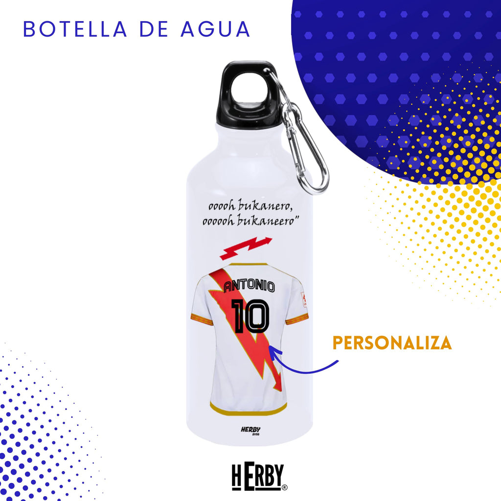 botella de agua del Alaves para niños personalizada con nombre y número es un bidón de aluminio liviano para fanáticos del futbol cantimplora del Alaves de 600 ml con dos tapones(Alavesbidón)