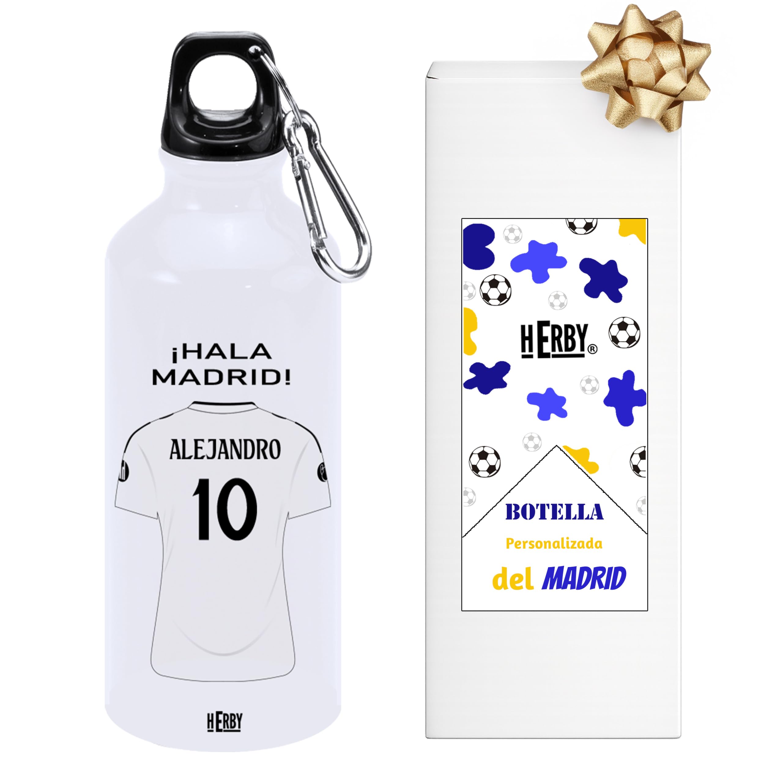botella de agua del Alaves para niños personalizada con nombre y número es un bidón de aluminio liviano para fanáticos del futbol cantimplora del Alaves de 600 ml con dos tapones(Alavesbidón)