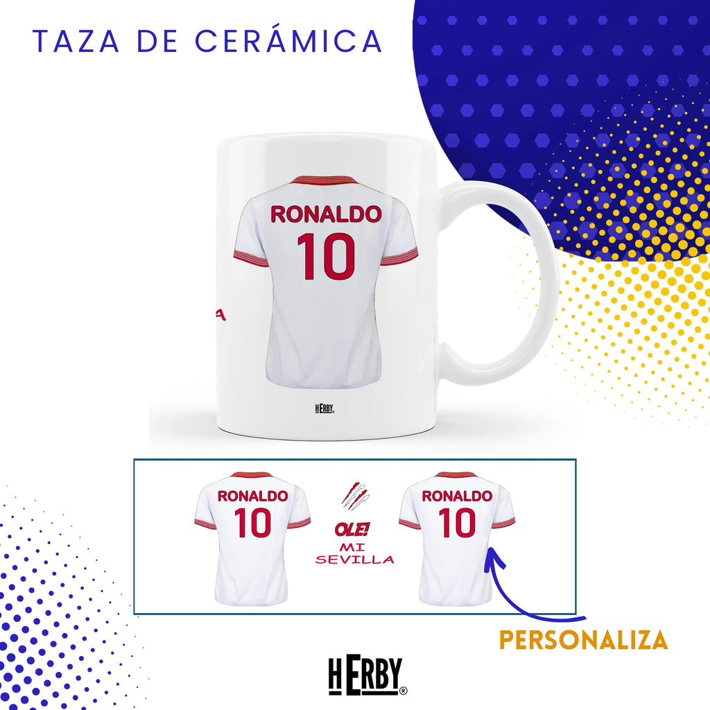 Taza Alavés Cerámica Personalizada Diseño Camiseta 325 Ml Regalo Ideal Para Aficionados Detalle Único Día Del Padre Cumpleaños Fanáticos Futbol Resistente Lavavajillas Microondas (Alavéscerámica)