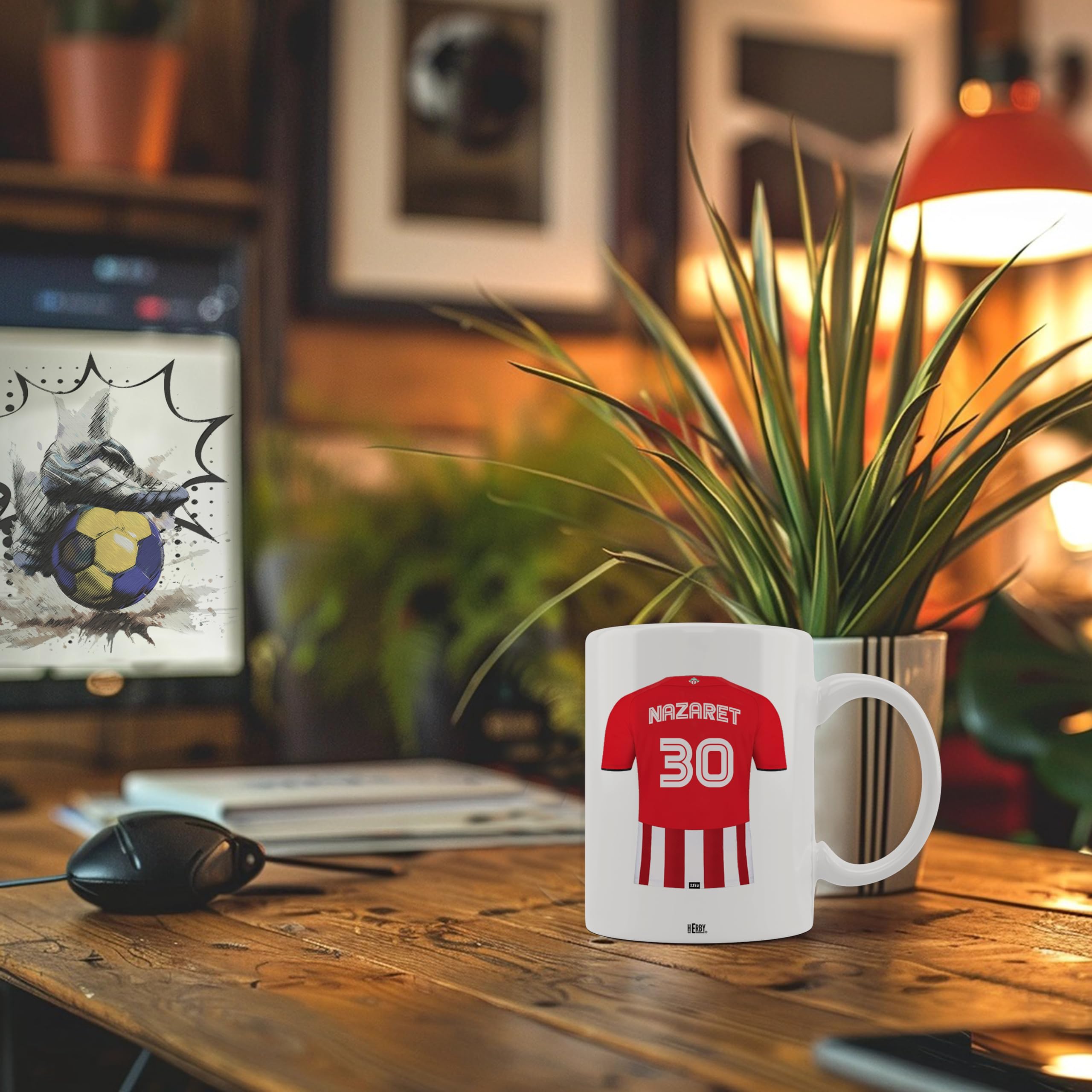 Taza Alavés Cerámica Personalizada Diseño Camiseta 325 Ml Regalo Ideal Para Aficionados Detalle Único Día Del Padre Cumpleaños Fanáticos Futbol Resistente Lavavajillas Microondas (Alavéscerámica)