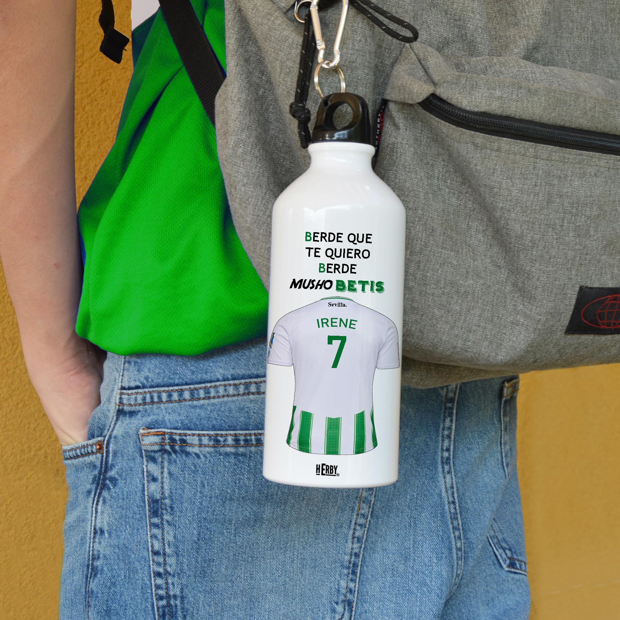 botella de agua del Alaves para niños personalizada con nombre y número es un bidón de aluminio liviano para fanáticos del futbol cantimplora del Alaves de 600 ml con dos tapones(Alavesbidón)